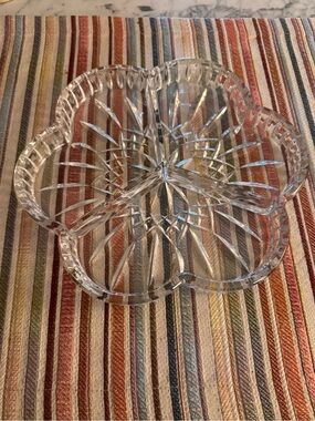 Waterford lismore three part divided dish, like new, 8 inches